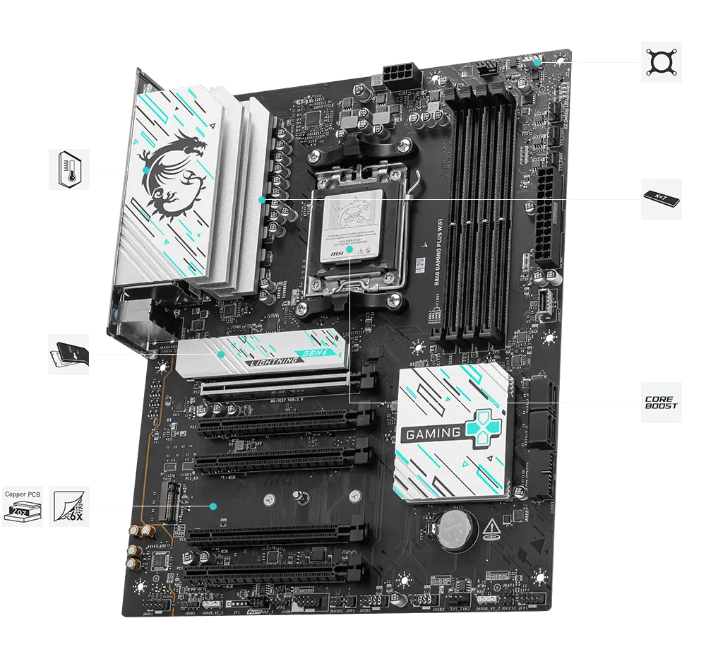 MSI B840 GAMING PLUS WIFI AMD Motherboard