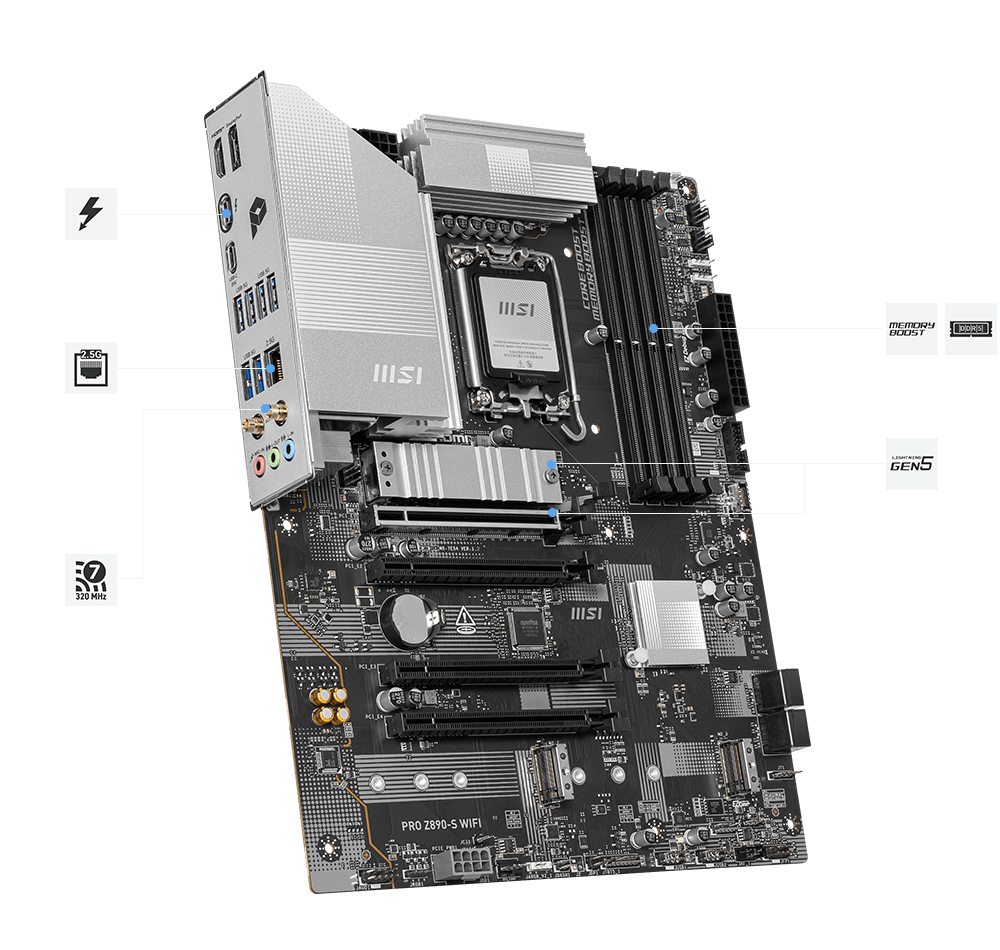 MSI PRO Z890-S Wi-Fi Intel Motherboard / ATX Motherboard