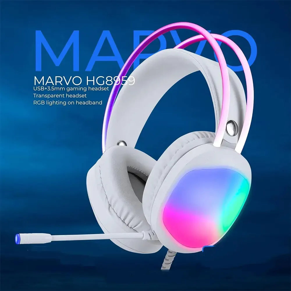 MARVO HG8959 RGB Transparent Wired Gaming Headset